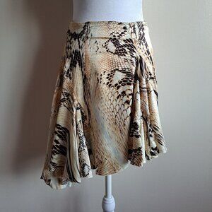 Roberto Cavalli Just Cavalli Silk Animal Print Asymmetrical Skirt Size 38 / XS